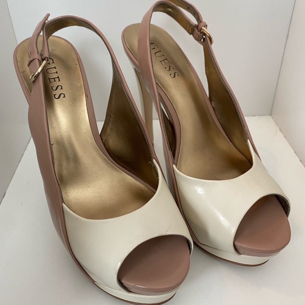 Guess platform sling back pumps